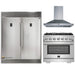 Forno 3-Piece Pro Appliance Package -36-Inch Gas Range, 56-Inch Pro-Style Refrigerator & Wall Mount Hood in Stainless Steel FORNO