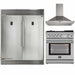 Forno 3-Piece Appliance Package - 30-Inch Gas Range with Air Fryer, 56-Inch Pro-Style Refrigerator & Wall Mount Hood in Stainless Steel FORNO