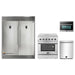 Forno 4-Piece Appliance Package - 30-Inch Electric Range, Pro-Style Refrigerator, Dishwasher, and Microwave Oven in Stainless Steel FORNO