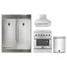Forno 4-Piece Appliance Package - 30-Inch Electric Range, Wall Mount Range Hood, Pro-Style Refrigerator, and Dishwasher in Stainless Steel FORNO