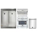 Forno 4-Piece Appliance Package - 36-Inch Electric Range, Wall Mount Range Hood with Backsplash, Pro-Style Refrigerator, and Dishwasher in Stainless Steel FORNO