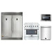 Forno 4-Piece Appliance Package - 36-Inch Electric Range, Pro-Style Refrigerator, Dishwasher, and Microwave Drawer in Stainless Steel FORNO