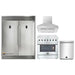 Forno 4-Piece Appliance Package - 36-Inch Electric Range, Wall Mount Range Hood, Pro-Style Refrigerator, and Dishwasher in Stainless Steel FORNO
