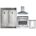 Forno 4-Piece Appliance Package - 36-Inch Dual Fuel Range, 56-Inch Pro-Style Refrigerator, Wall Mount Hood, & 3-Rack Dishwasher in Stainless Steel FORNO