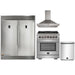 Forno 4-Piece Pro Appliance Package - 30-Inch Dual Fuel Range, 56-Inch Pro-Style Refrigerator, Wall Mount Hood, & 3-Rack Dishwasher in Stainless Steel FORNO