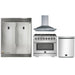 Forno 4-Piece Pro Appliance Package - 36-Inch Dual Fuel Range, 56-Inch Pro-Style Refrigerator, Wall Mount Hood, & 3-Rack Dishwasher in Stainless Steel FORNO