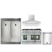 Forno 4-Piece Appliance Package - 48-Inch Gas Range, 56-Inch Pro-Style Refrigerator, Wall Mount Hood, & 3-Rack Dishwasher in Stainless Steel FORNO