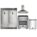 Forno 4-Piece Pro Appliance Package - 30-Inch Gas Range, 56-Inch Pro-Style Refrigerator, Wall Mount Hood, & 3-Rack Dishwasher in Stainless Steel FORNO