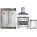 Forno 4-Piece Pro Appliance Package - 36-Inch Gas Range, 56-Inch Pro-Style Refrigerator, Wall Mount Hood, & 3-Rack Dishwasher in Stainless Steel FORNO
