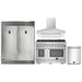 Forno 4-Piece Pro Appliance Package - 48-Inch Gas Range, 56-Inch Pro-Style Refrigerator, Wall Mount Hood, & 3-Rack Dishwasher in Stainless Steel FORNO
