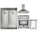 Forno 4-Piece Appliance Package - 30-Inch Gas Range, 56-Inch Pro-Style Refrigerator, Wall Mount Hood, & 3-Rack Dishwasher in Stainless Steel FORNO