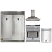 Forno 4-Piece Appliance Package - 30-Inch Gas Range with Air Fryer, 56-Inch Pro-Style Refrigerator, Wall Mount Hood, & 3-Rack Dishwasher in Stainless Steel FORNO