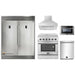 Forno 5-Piece Appliance Package - 30-Inch Electric Range, Wall Mount Range Hood, Pro-Style Refrigerator, Dishwasher, and Microwave Drawer in Stainless Steel FORNO