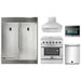 Forno 5-Piece Appliance Package - 30-Inch Electric Range, Wall Mount Range Hood, Pro-Style Refrigerator, Dishwasher, and Microwave Oven in Stainless Steel FORNO