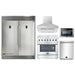 Forno 5-Piece Appliance Package - 36-Inch Electric Range, Wall Mount Range Hood, Pro-Style Refrigerator, Dishwasher, and Microwave Drawer in Stainless Steel FORNO