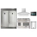 Forno 5-Piece Appliance Package - 48-Inch Dual Fuel Range, 56-Inch Pro-Style Refrigerator, Wall Mount Hood, Microwave Oven, & 3-Rack Dishwasher in Stainless Steel FORNO