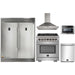 Forno 5-Piece Pro Appliance Package - 30-Inch Dual Fuel Range, 56-Inch Pro-Style Refrigerator, Wall Mount Hood, Microwave Drawer, & 3-Rack Dishwasher in Stainless Steel FORNO