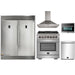 Forno 5-Piece Pro Appliance Package - 30-Inch Dual Fuel Range, 56-Inch Pro-Style Refrigerator, Wall Mount Hood, Microwave Oven, & 3-Rack Dishwasher in Stainless Steel FORNO