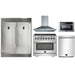 Forno 5-Piece Pro Appliance Package - 36-Inch Dual Fuel Range, 56-Inch Pro-Style Refrigerator, Wall Mount Hood, Microwave Drawer, & 3-Rack Dishwasher in Stainless Steel FORNO