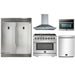 Forno 5-Piece Pro Appliance Package - 36-Inch Dual Fuel Range, 56-Inch Pro-Style Refrigerator, Wall Mount Hood, Microwave Oven, & 3-Rack Dishwasher in Stainless Steel FORNO