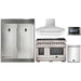Forno 5-Piece Pro Appliance Package - 48-Inch Dual Fuel Range, 56-Inch Pro-Style Refrigerator, Wall Mount Hood, Microwave Drawer, & 3-Rack Dishwasher in Stainless Steel FORNO