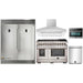 Forno 5-Piece Pro Appliance Package - 48-Inch Dual Fuel Range, 56-Inch Pro-Style Refrigerator, Wall Mount Hood, Microwave Oven, & 3-Rack Dishwasher in Stainless Steel FORNO