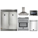 Forno 5-Piece Appliance Package - 30-Inch Dual Fuel Range with Air Fryer, 56-Inch Pro-Style Refrigerator, Wall Mount Hood, Microwave Drawer, & 3-Rack Dishwasher in Stainless Steel FORNO
