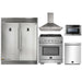 Forno 5-Piece Pro Appliance Package - 30-Inch Gas Range, 56-Inch Pro-Style Refrigerator, Wall Mount Hood, Microwave Drawer, & 3-Rack Dishwasher in Stainless Steel FORNO