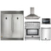 Forno 5-Piece Appliance Package - 30-Inch Gas Range, 56-Inch Pro-Style Refrigerator, Wall Mount Hood, Microwave Drawer, & 3-Rack Dishwasher in Stainless Steel FORNO