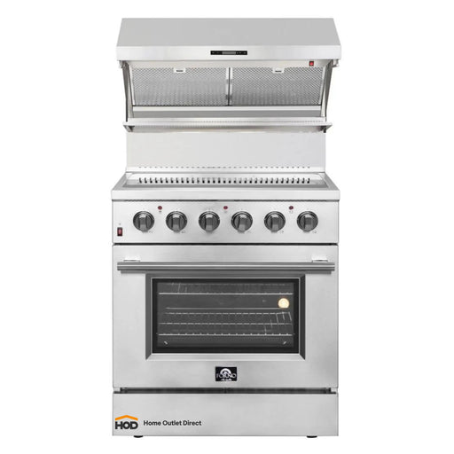 Forno 2-Piece Appliance Package - 30-Inch Electric Range and Wall Mount Range Hood with Backsplash in Stainless Steel FORNO