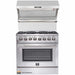 Forno 2-Piece Appliance Package - 36-Inch Dual Fuel Range & Wall Mount Hood with Backsplash in Stainless Steel FORNO