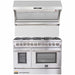 Forno 2-Piece Appliance Package - 48-Inch Dual Fuel Range & Wall Mount Hood with Backsplash in Stainless Steel FORNO
