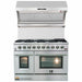 Forno 2-Piece Appliance Package - 48-Inch Gas Range & Wall Mount Hood with Backsplash in Stainless Steel FORNO