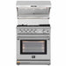 Forno 2-Piece Appliance Package - 30-Inch Gas Range with Air Fryer & Wall Mount Hood with Backsplash in Stainless Steel FORNO