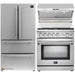 Forno 3-Piece Appliance Package - 30-Inch Gas Range, Refrigerator, & Wall Mount Hood with Backsplash in Stainless Steel FORNO