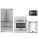Forno 4-Piece Appliance Package - 30-Inch Electric Range, French Door Refrigerator, Dishwasher, and Microwave Drawer in Stainless Steel FORNO
