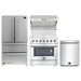Forno 4-Piece Appliance Package - 36-Inch Electric Range, Wall Mount Range Hood with Backsplash, French Door Refrigerator, and Dishwasher in Stainless Steel FORNO