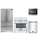 Forno 4-Piece Appliance Package - 36-Inch Electric Range, French Door Refrigerator, Dishwasher, and Microwave Oven in Stainless Steel FORNO