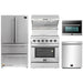 Forno 5-Piece Appliance Package - 30-Inch Electric Range, Wall Mount Range Hood with Backsplash, French Door Refrigerator, Dishwasher, and MicrowaveOven in Stainless Steel FORNO