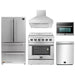 Forno 5-Piece Appliance Package - 30-Inch Electric Range, Wall Mount Range Hood, French Door Refrigerator, Dishwasher, and MicrowaveOven in Stainless Steel FORNO