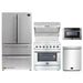 Forno 5-Piece Appliance Package - 36-Inch Electric Range, Wall Mount Range Hood with Backsplash, French Door Refrigerator, Dishwasher, and Microwave Drawer in Stainless Steel FORNO