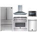 Forno 5-Piece Appliance Package - 36-Inch Dual Fuel Range, Refrigerator, Wall Mount Hood, Microwave Drawer, & 3-Rack Dishwasher in Stainless Steel FORNO