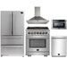 Forno 5-Piece Pro Appliance Package - 30-Inch Dual Fuel Range, Refrigerator, Wall Mount Hood, Microwave Drawer, & 3-Rack Dishwasher in Stainless Steel FORNO