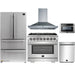 Forno 5-Piece Pro Appliance Package - 36-Inch Dual Fuel Range, Refrigerator, Wall Mount Hood, Microwave Drawer, & 3-Rack Dishwasher in Stainless Steel FORNO
