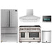Forno 5-Piece Pro Appliance Package - 48-Inch Dual Fuel Range, Refrigerator, Wall Mount Hood, Microwave Oven, & 3-Rack Dishwasher in Stainless Steel FORNO