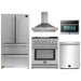 Forno 5-Piece Appliance Package - 30-Inch Dual Fuel Range with Air Fryer, Refrigerator, Wall Mount Hood, Microwave Oven, & 3-Rack Dishwasher in Stainless Steel FORNO