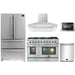 Forno 5-Piece Appliance Package - 48-Inch Gas Range, Refrigerator, Wall Mount Hood, Microwave Drawer, & 3-Rack Dishwasher in Stainless Steel FORNO