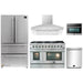 Forno 5-Piece Appliance Package - 48-Inch Gas Range, Refrigerator, Wall Mount Hood, Microwave Oven, & 3-Rack Dishwasher in Stainless Steel FORNO