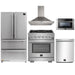Forno 5-Piece Pro Appliance Package - 30-Inch Gas Range, Refrigerator, Wall Mount Hood, Microwave Drawer, & 3-Rack Dishwasher in Stainless Steel FORNO