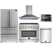 Forno 5-Piece Pro Appliance Package - 36-Inch Gas Range, Refrigerator, Wall Mount Hood, Microwave Drawer, & 3-Rack Dishwasher in Stainless Steel FORNO